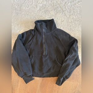 Lululemon Black Half-Zip Scuba cropped Sweatshirt